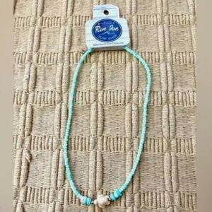 RON JON SURF SHOP Pastel Blue Beaded Sea Turtle Necklace